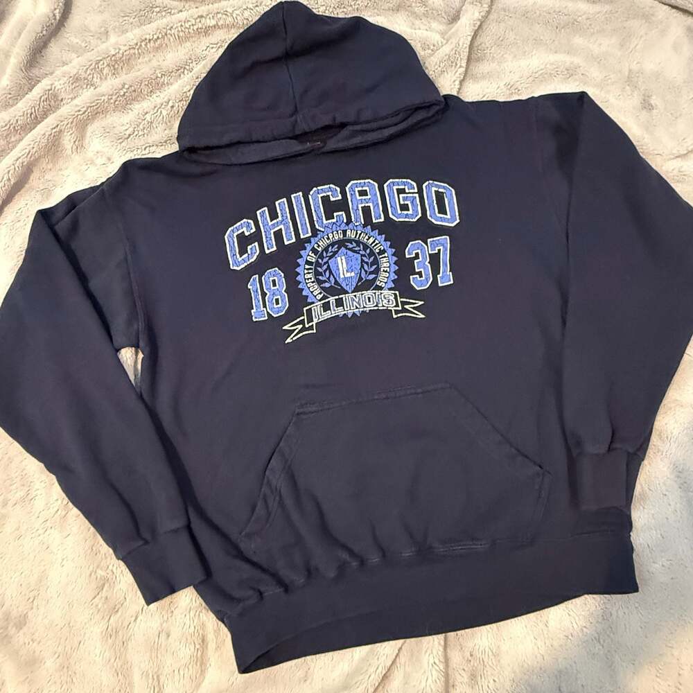 Point Sportswear Chicago 1837 Illinois Navy Blue Pullover Hoodie Sweatshirt
